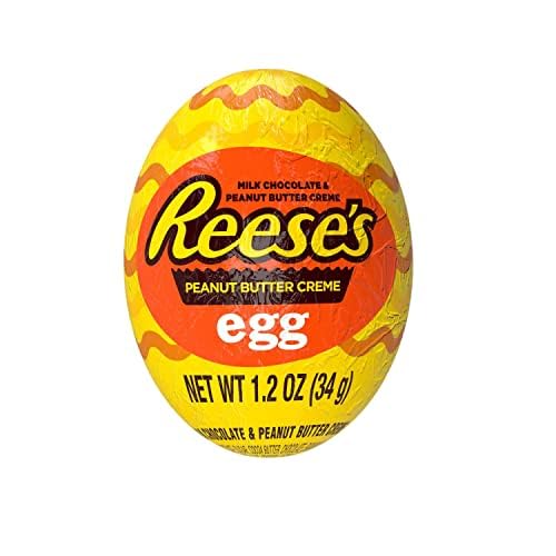 Reeceseggs Peanut Butter Creme Eggs 4 Individually Wrapped Chocolate Eggs Easter Candy For Parties, Mother 'S Day, Snacks & Trea