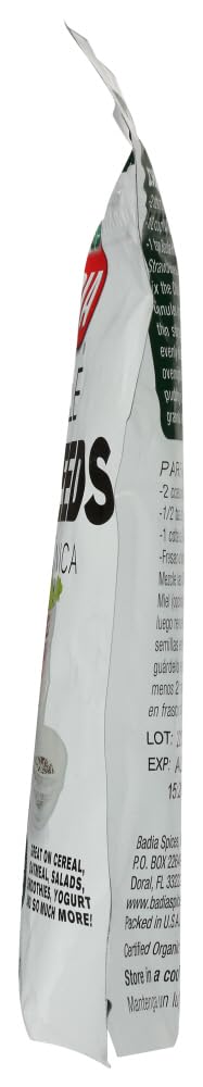 Badia Organic Chia Seeds, 9 Oz - Rich In Fiber, Protein, And Omega-3 - Perfect For Smoothies, Baking, Yogurt & Healthy Recipes