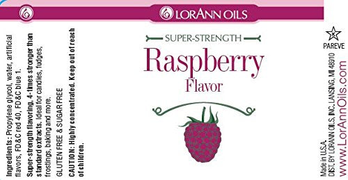 LorAnn Raspberry Flavoring, 16 Fl Oz Bottle, Red, Ideal for Baking and Candy Making