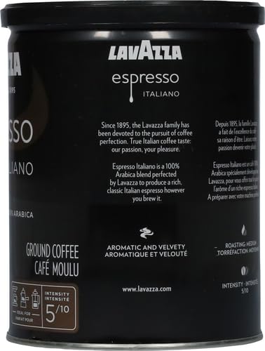 Lavazza Caffe Espresso Ground Coffee Blend, Medium Roast, 8 oz (Pack of 2)