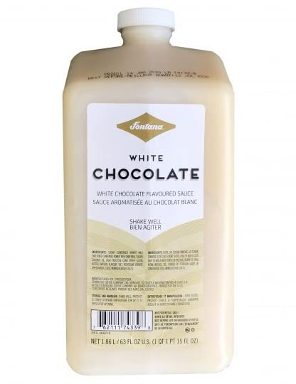 Fontana White Chocolate Mocha Sauce - 63 fl oz, Coffee Latte Beverage, Dessert, Baking Base Flavoring - Dispensing Pump Included