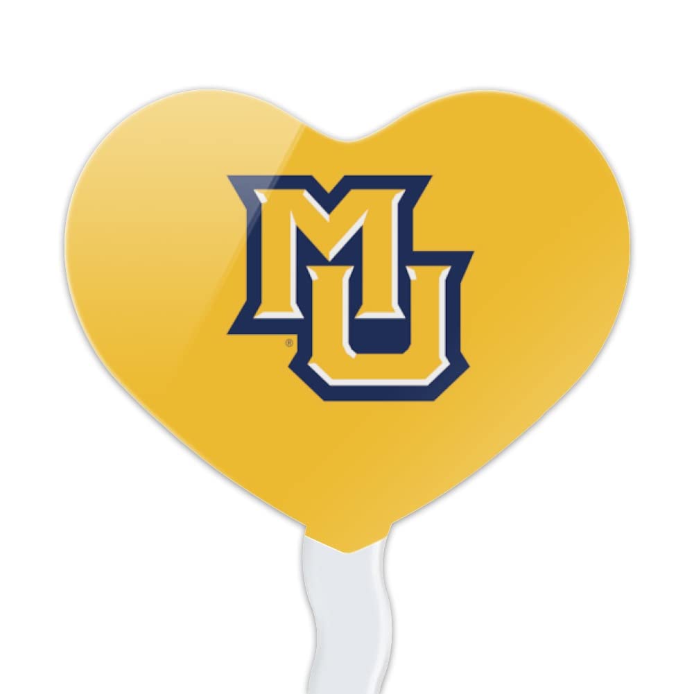 GRAPHICS & MORE Heart Cupcake Picks Set of 6, Acrylic, Marquette University, One Size