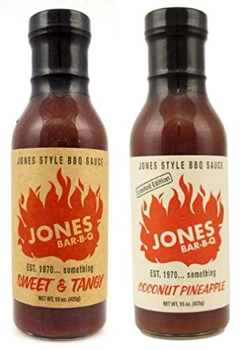 JONES BAR-B-Q - Combo 2 Pack - Original Sweet & Tangy - Limited Edition Coconut Pineapple