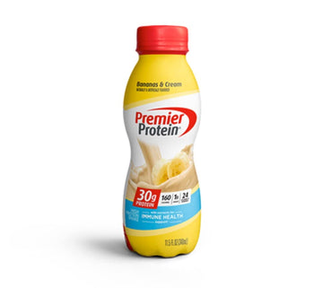 Premier Protein Shake, 30g Protein, 1g Sugar, 11.5 fl oz, Bananas & Cream, Nutrients for Immune Health
