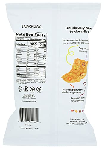 Snacklins Nacho Plant Crisps, 100 Calories Per Serving, Vegan, Kosher, Gluten Free & Non-GMO, 3 Ounce (Pack of 12)