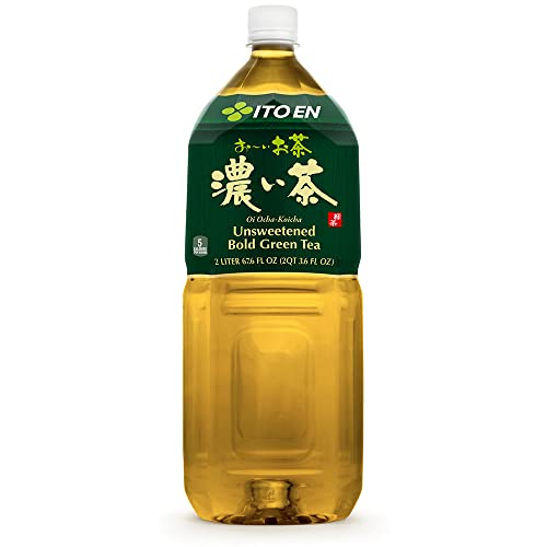 Ito En Oi Ocha Unsweetened Green Tea, 2 Liter Bottle, Pack of 6, Zero Calories