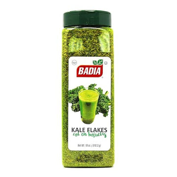 Badia Kale Flakes 18 oz - Nutrient Rich Superfood - Bold  Slightly Bitter  Earthy Taste and Natural Color  Gluten Free