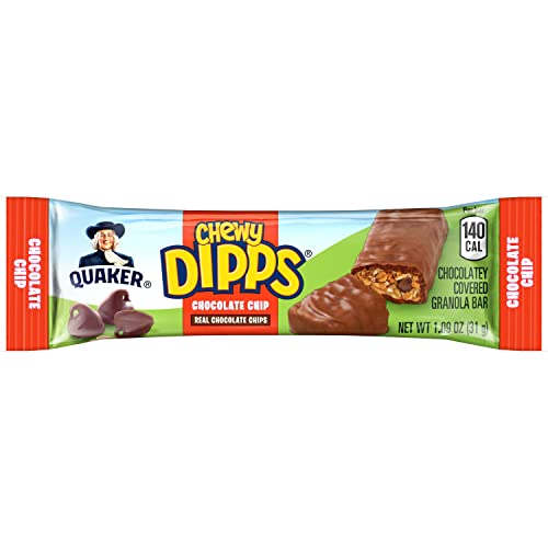 Quaker Chewy Dipps Chocolate Chip Bars, 24 Count, Individually Wrapped Snacks