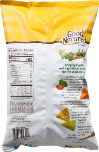 Good Natured Selects Veg-Ables! Crispy Potato/Veggie Snacks, Sharing Size Bags (3-Pack)