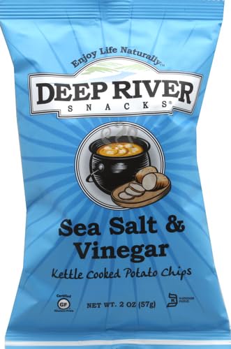 Deep River Snacks Sea Salt & Vinegar Kettle Cooked Potato Chips, 2 Ounce (Pack Of 24)