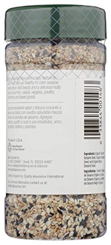 Badia Organic Tri-Color Sesame Seeds 5 Oz – Nutty And Crunchy Blend Of White, Black & Toasted Sesame Seeds