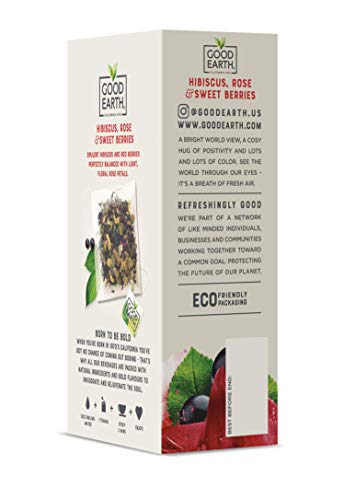 Good Earth Sensorial Blend Flavored Herbal Tea Hibiscus, Rose And Sweet Berries, No Artificial Color, No Preservatives,15 Count (Pack Of 5)