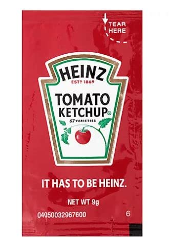 Concession Essentials Ketchup- Heinz Single Serve Packages .32 Ounces (Pack of 200)