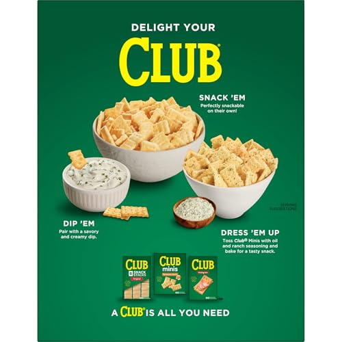 Club Minis Crackers, Lunch Snack, Original, 11oz Box (Pack of 2)