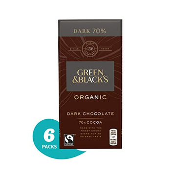 Green & Blacks Organic 70% Dark Chocolate Candy Bars, 3.5 Ounce (Pack of 6)