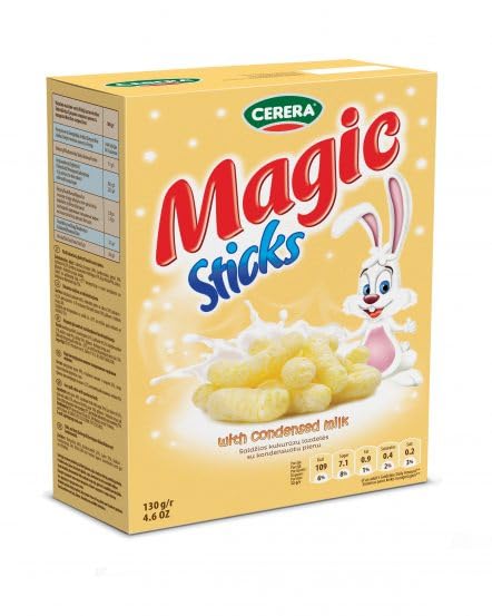 Cerera Magic Corn Sticks - Sweet Glazed Corn Puffs With Condensed Milk 130G (2 Pack) - Healthy Snack Ideal For Sharing With Frie