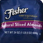 Fisher Chefs Naturals Unsalted Sliced Almonds 24Oz Resealable Bag, Raw Nuts Perfect For Cooking, Baking & Snacking, Healthy Snacks For Mature-Themeds, Vegan Protein, Keto Snack, Gluten Free