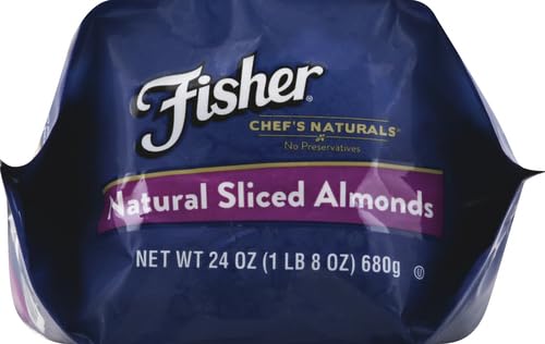 Fisher Chefs Naturals Unsalted Sliced Almonds 24Oz Resealable Bag, Raw Nuts Perfect For Cooking, Baking & Snacking, Healthy Snacks For Mature-Themeds, Vegan Protein, Keto Snack, Gluten Free