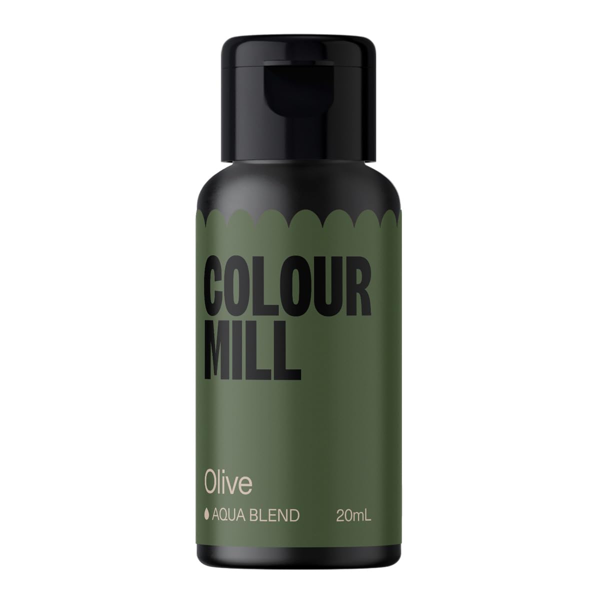 Colour Mill Aqua Blend Food Coloring, Water-Based, 20ml, Olive, Model CMA20OLV