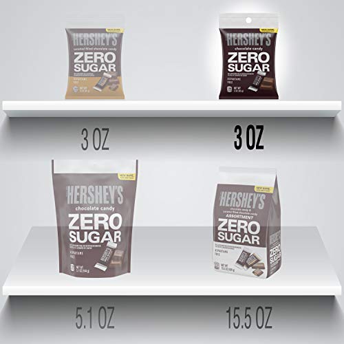 Hershey'S Zero Sugar Chocolate Candy Bags, 3 Oz (12 Count)