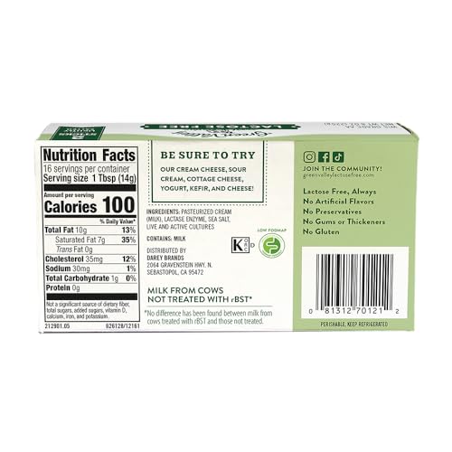 Green Valley Lactose Free Butter, Two 4 Ounce Sticks