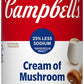 Campbells Condensed 25% Less Sodium Cream of Mushroom Soup, 10.5 oz Can (Pack of 4)