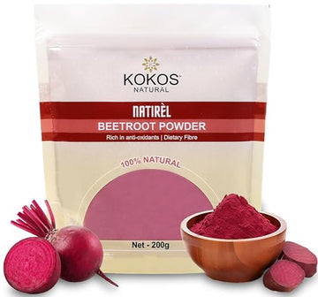 Kokos Natural Beetroot Powder 200 Gm | Natural, Rich In Antioxidants, Improves Blood Flow & Exercise Performance | Use In Soups,