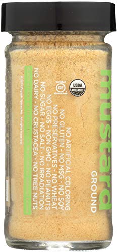 Spicely Organics Mustard Powder (Yellow) 1.70 Ounce Jar Certified Gluten Free, 2 Ounce
