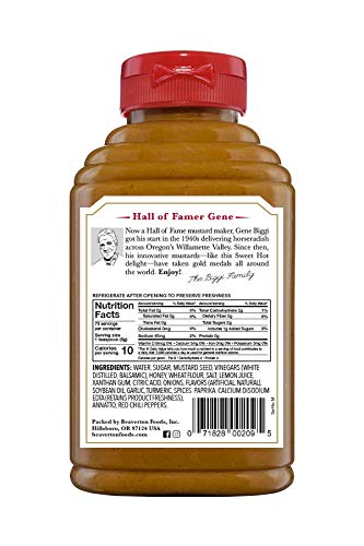 Beaver Sweet Hot Mustard, 13 Ounce Squeeze Bottle (Pack of 6)