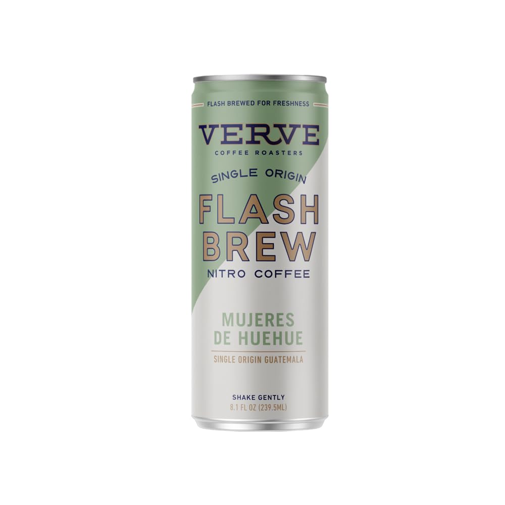 Verve Flash Brew Nitro Coffee - Guatemala Mujeres de Huehue - Light Roast Canned Coffee - 8.1 fl oz Can (6 Pack)