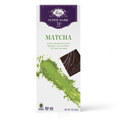Vosges Haut-Chocolat Super Dark Matcha Green Tea & Spirulina Bars, 3oz, Pack of 2