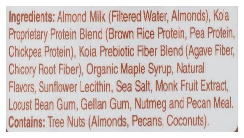 Koia Protein - Ready To Drink Plant Protein Shake (12 oz) - Maple Pecan - Dairy Free, Gluten Free, Soy Free, Non GMO, Kosher, Ve