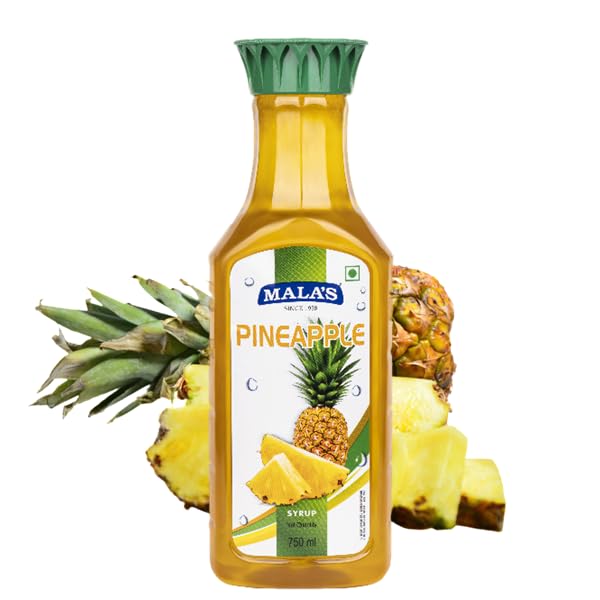 Indian Mala Fruit Syrup | 750ml (25 fl oz) (750ml, Pineapple)