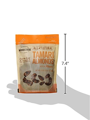 Woodstock Tamari Almonds - Roasted - Case Of 8 - 7.5 Oz.