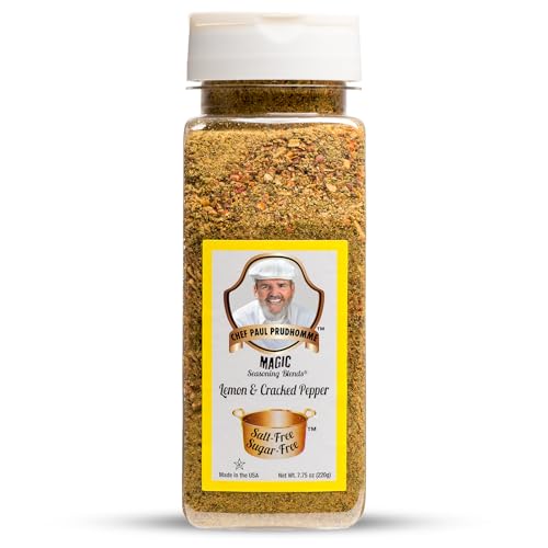 Chef Paul Prudhommes Magic Seasoning Blends  No Salt & No Sugar Seasoning Blends: Lemon & Cracked Pepper 7.75 Oz.