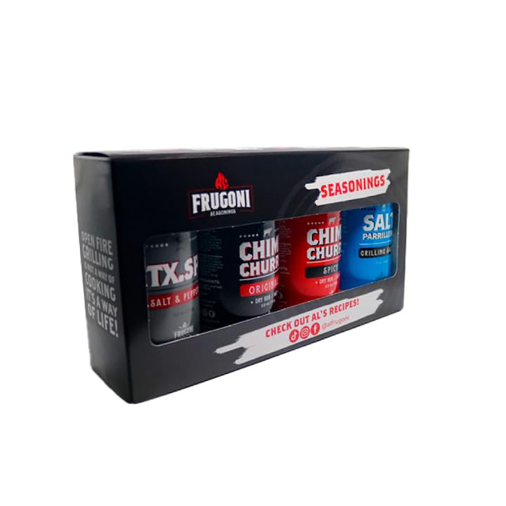 Al Frugoni- Chimichurri Combo- Original and Spicy- Rub, condiment,sauce and marinade (Original & Spicy Combo, 4 Pack)