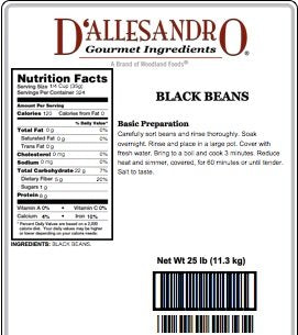 Woodland Ingredients Dry Black Beans, Certified Kosher & Non-GMO, 400 Ounce Pack