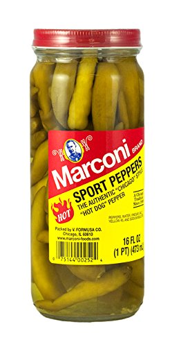 Marconi Hot Sport Peppers, 16 oz, Pack of 1, Model 401679