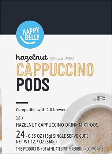 Happy Belly Light Roast Coffee Pods | Hazelnut Flavored | K-Cup Compatible | 24 Count | Pack of 2