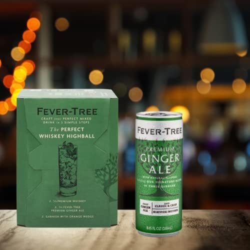 Fever-Tree Ginger Ale Mixer - Premium Quality - 8.45 fl oz Cans - Pack of 4 - Naturally Sourced Ingredients, No Artificial Sweeteners
