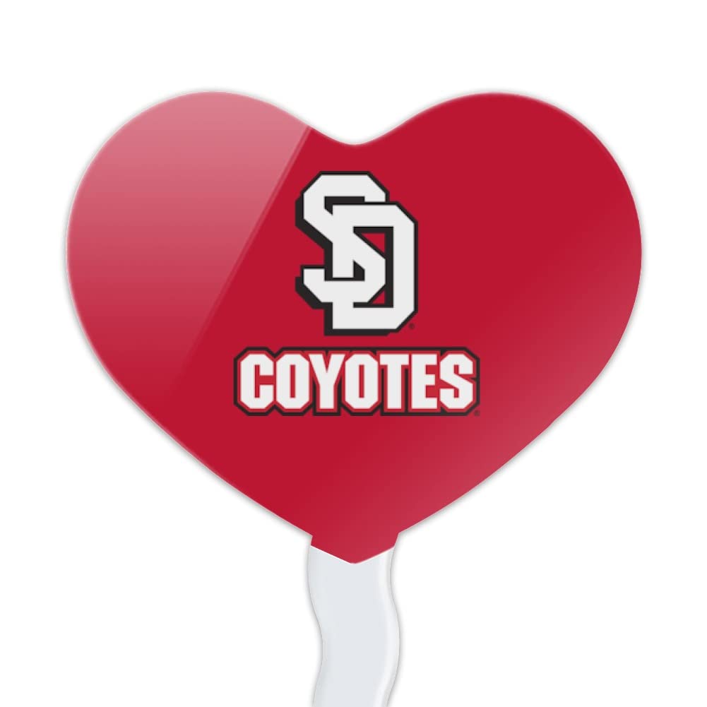 GRAPHICS & MORE Cupcake Picks Set of 6 - Acrylic Heart Decorations for South Dakota State University, One Size