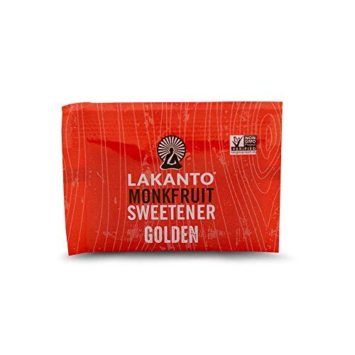 Lakanto Golden Monk Fruit Sweetener With Erythritol Packets - Raw Cane Sugar Replacement, Zero Net Carbs, Zero Calorie, Sweeten