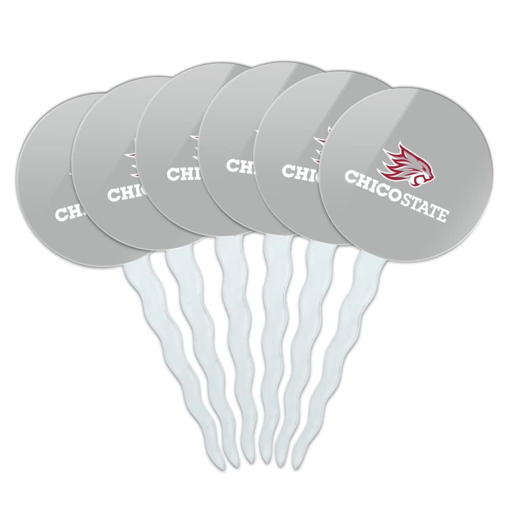 California State University Chico Secondary Logo Cupcake Picks Toppers Decoration Set of 6