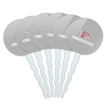 California State University Chico Secondary Logo Cupcake Picks Toppers Decoration Set of 6