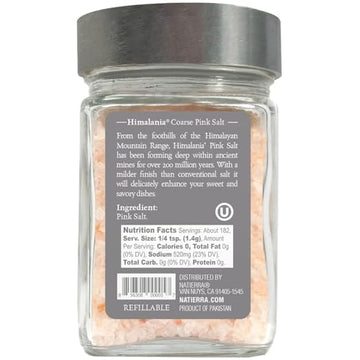 NATIERRA Himalania Himalayan Coarse Pink Salt in Glass Jar | Unrefined & Non-GMO | 9 Ounce
