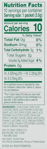 TRUE LEMON KIDS Groovy Grape (10 Packets) for Hydration - No Preservatives, No Artificial Flavors, No Artificial Sweeteners - Lo