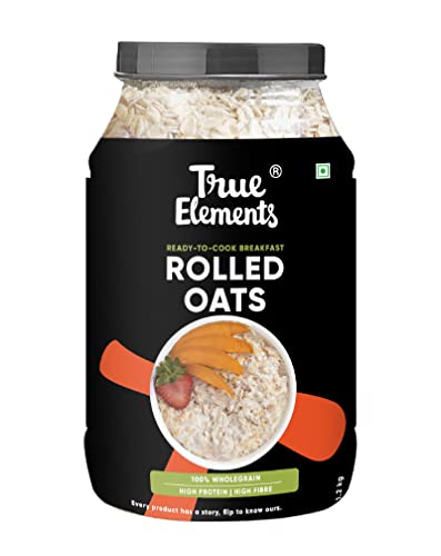 True Elements Rolled Oats 1.2 Kg - Diet Food | 100% Wholegrain Oats | Oats For Weight Management | High Fibre Breakfast | Rich I