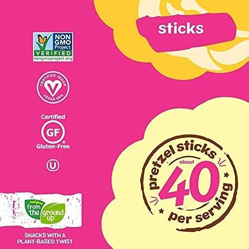 REAL FOOD FROM THE GROUND UP Vegan Cauliflower Pretzels, Gluten Free, Non-GMO, 4.5 oz (Pack of 6), Sticks