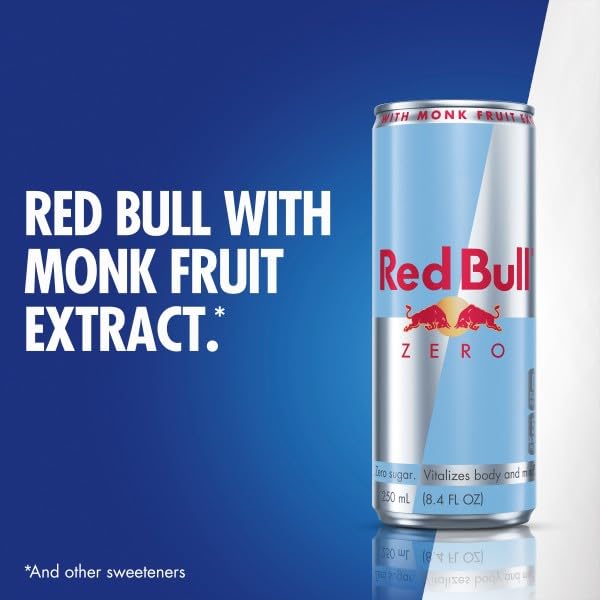 Red Bull Zero Energy Drink, 80mg Caffeine, Taurine & B Vitamins, 8.4 Fl Oz, 24 Pack (6x4 Cans)