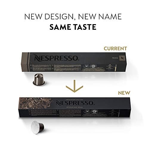 Nespresso Roma Intenso Medium Roast Coffee Pods, 50 Count, Original Line